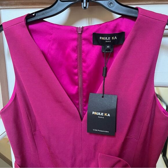 PAULE KA Fuschia Pink Ottoman Stretch Dress 8 NWT - Picture 7 of 15